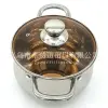 Factory direct sales of stainless steel soup POTS, arc-shaped soup POTS, composite steel soup POTS, colored glass LIDS, large-capacity stewing POTS Specification image